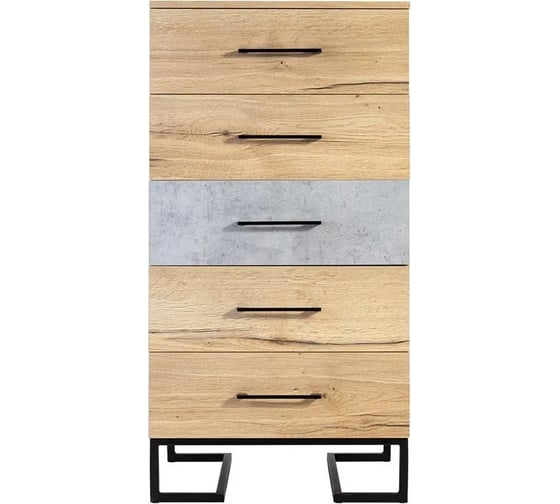 Комод R-Home с 5 ящиками Loft Дуб натур/Бетон 4009296h_Натур