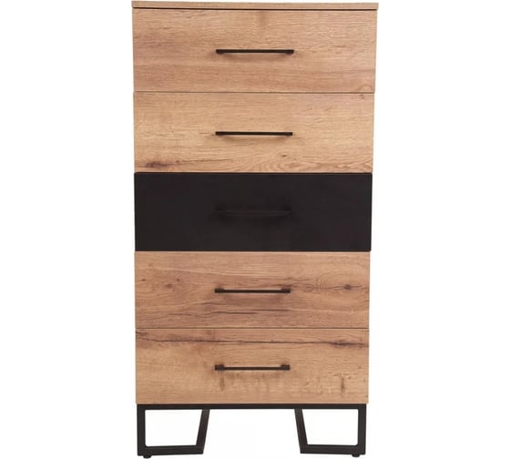 Комод R-Home с 5 ящиками Loft Дуб табак/Графит 4009296h_Табак