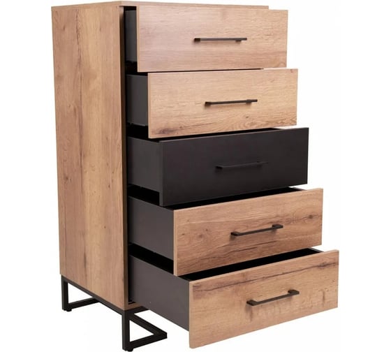 Комод R-Home с 5 ящиками Loft Дуб табак/Графит 4009296h_Табак