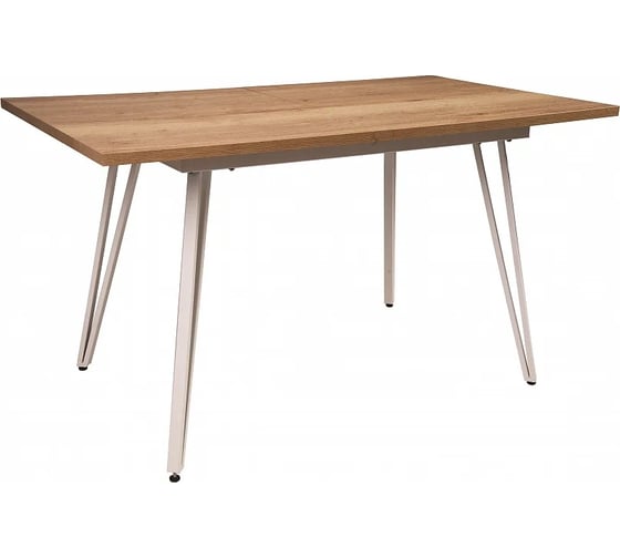Стол R-Home Диего раздвиж. 120-160x80 Галифакс Натур_БЕЛЫЙ 41042910h_Натур12 1