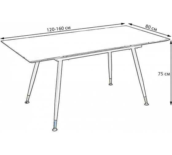 Стол R-Home Месси раздвиж. 120-160x80 белый 4104281h_бел12