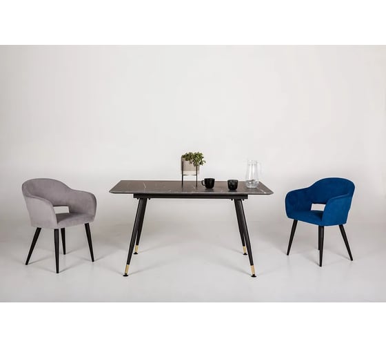 Раскладной стол R-Home Месси 120-160x80 мрамор графит 4104281h_мргр12