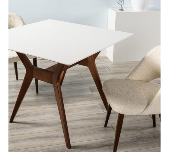 Стол R-Home Нарвик 960x960 Белый Темный орех 400330163h_бел