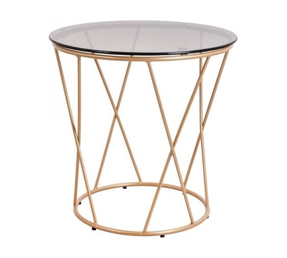 Журнальный стол AKS Home ALLURE тонированное стекло/золото, d 500х500 66909