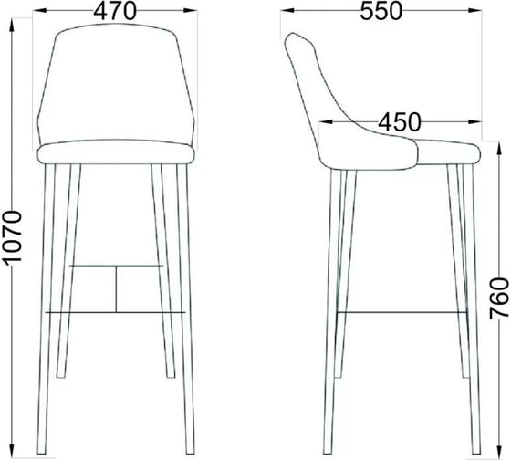 Стул AKS Home MEGAN-2 барный, зеленый велюр HLR56/черный 62508