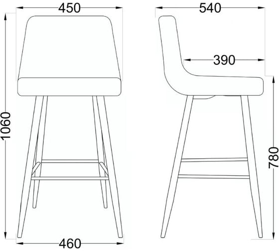 Стул AKS Home STELLA барный, коричневый велюр HLR49/черный 75809