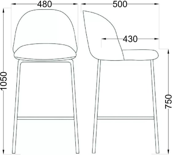 Стул AKS Home ICON барный, синий велюр HLR 64/черный 63359