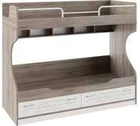 Кровать ТриЯ Брауни ТД-313.11.01 2х ярусная, без лестницы, фон бежевый с рисунком/дуб сонома трюфель 127006