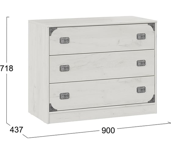 Комод ТриЯ Калипсо ТД 389.04.01 дуб крафт белый 239278