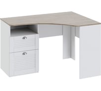 Угловой стол ТриЯ Ривьера ТД 241.15.03 с ящиками, дуб бонифацио/белый 94163