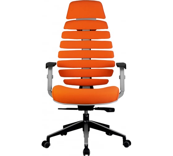Кресло RIVA Chair RCH Shark серый пластик/оранжевая ткань (26-29) УЧ-00000701