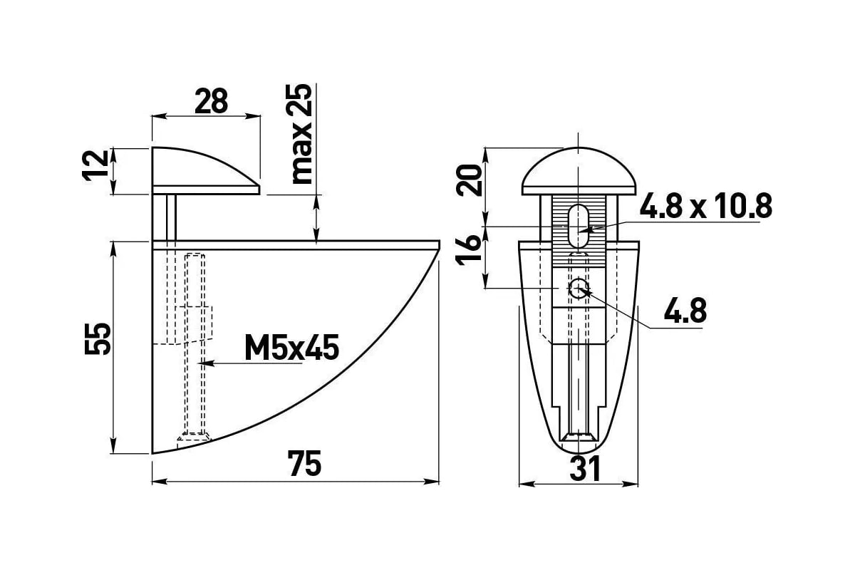 Полкодержатель Пеликан Jet 4x22