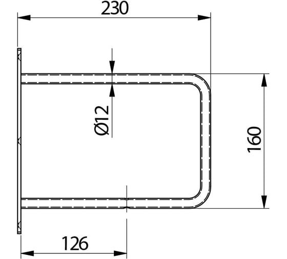Полкодержатель GTV 230x220 мм, черный матовый PP-BELT-20M