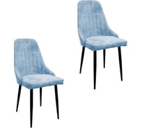 Комплект стульев M-GROUP МИЛАН Классика черный, голубой(2 шт) 14020453