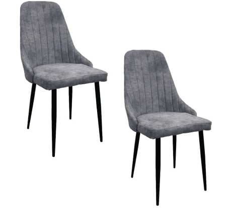 Комплект стульев M-GROUP МИЛАН Классика черный, серый (2 шт) 14020455