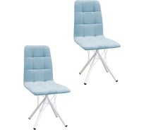 Комплект стульев M-GROUP ЛЕОН Паутинка голубой, белые ножки (2 шт) 14040153