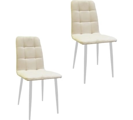 Комплект стульев M-GROUP ЛЕОН Классика бежевый, белые ножки (2 шт) 14050152