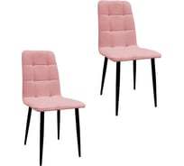 Комплект стульев M-GROUP ЛЕОН Классика пудровый, черные ножки (2 шт) 14050454