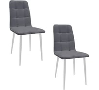 Комплект стульев M-GROUP ЛЕОН Классика серый, белые ножки (2 шт) 14050155