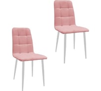 Комплект стульев M-GROUP ЛЕОН Классика пудровый, белые ножки (2 шт) 14050154