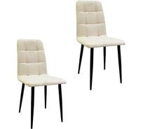 Комплект стульев M-GROUP ЛЕОН Классика бежевый, черные ножки (2 шт) 14050452