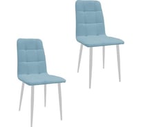 Комплект стульев M-GROUP ЛЕОН Классика голубой, белые ножки (2 шт) 14050153