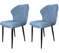 Комплект стульев M-GROUP НИЦЦА Классика чёрный, голубой (2 шт) 14010453