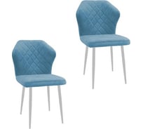 Комплект стульев M-GROUP НИЦЦА Классика голубой, белые ножки (2 шт) 14010153