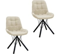 Комплект стульев M-GROUP ЛИРА Паутинка бежевый, черные ножки (2 шт) 14070452