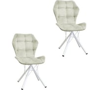Комплект стульев M-GROUP БАБОЧКА Паутинка бежевый, белые ножки (2 шт) 14090152