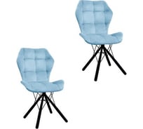 Комплект стульев M-GROUP БАБОЧКА Паутинка голубой, черные ножки (2 шт) 14090453