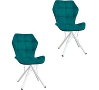 Комплект стульев M-GROUP БАБОЧКА Паутинка аквамарин, белые ножки (2 шт) 14090151