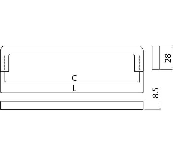 Ручка GTV BAGIO 160 мм, хром UZ-BAGIO-160-01
