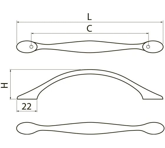 Ручка GTV CAMAIO 96 мм, брашированная латунь UZ-CAMAI-96-09