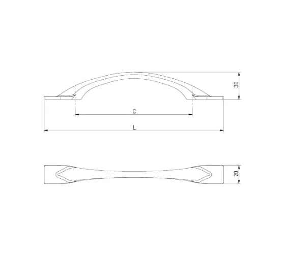 Ручка GTV FLOW 128 мм, черный матовый UZ-FLOW-128-20M
