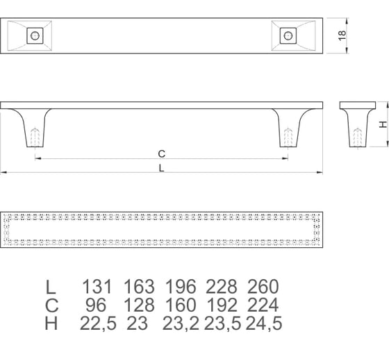 Ручка GTV LUCCA 128 мм, хром UZ-LUCCA128-01