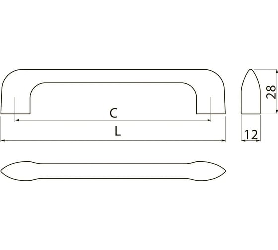 Ручка GTV MILAN 256 мм, черный матовый UZ-MILAN-256-20M