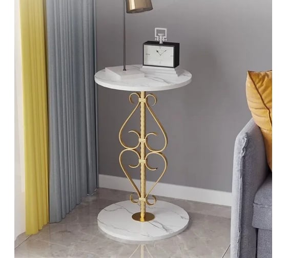 Столик Homium Melody на ножке, белый, 40x40x65 см table06white