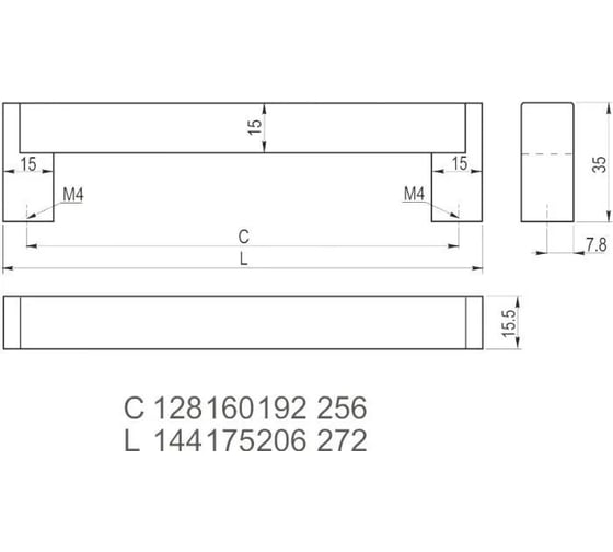 Ручка GTV инокс UZ-334160-06