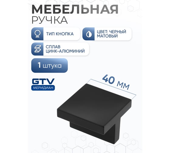Ручка GTV черный матовый UZ-40-032-20M