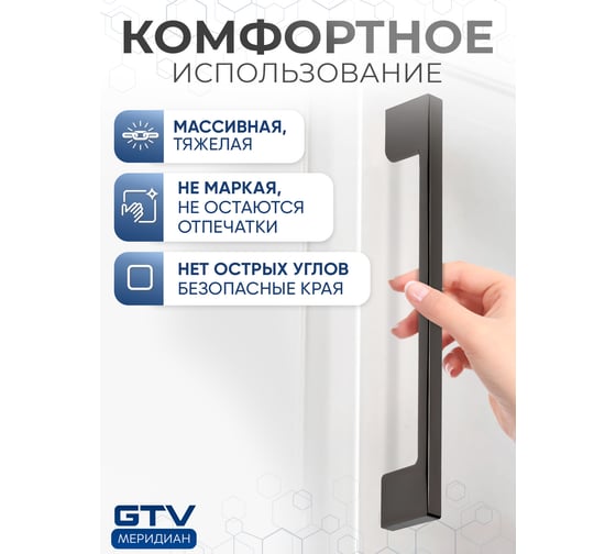 Ручка GTV хром черный UZ-819128-12