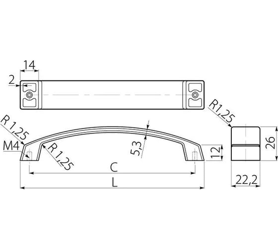 Ручка GTV матовый хром UZ-G1-128-05
