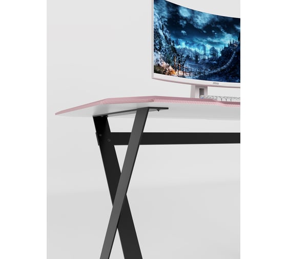 Игровой компьютерный cтол с металлическим подстольем VMMGame EDGE DARK PINK CARBON ND-1BKPKCN