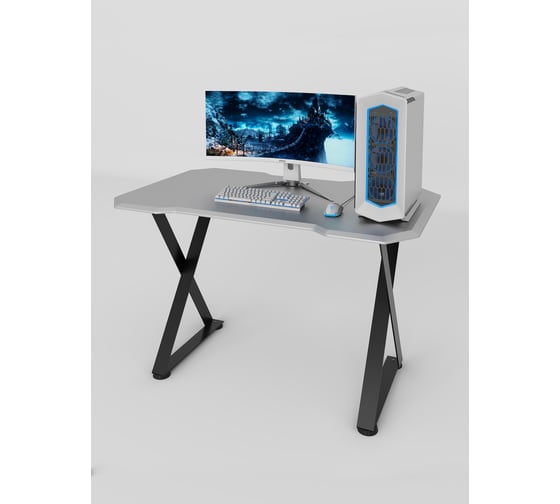 Игровой компьютерный cтол с металлическим подстольем VMMGame EDGE DARK GREY METALLIC ND-1BKGYMC 1