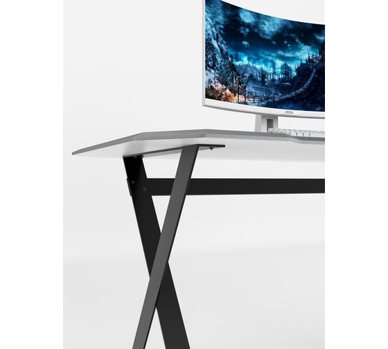 Игровой компьютерный cтол с металлическим подстольем VMMGame EDGE DARK GREY CARBON ND-1BKGYCN