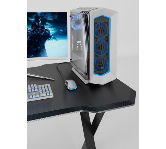 Игровой компьютерный cтол с металлическим подстольем VMMGame EDGE DARK CARBON ND-1BKBKCN