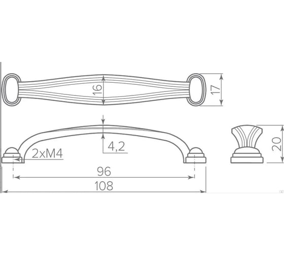 Ручка GTV старое золото WP10 UZ-L01239-S4