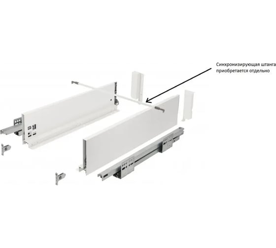 Выдвижной ящик GTV AXIS PRO push to open L-400 мм, средний H-120 мм, белый PB-AXISPRO-P2O-KPL400B1