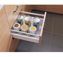 Выдвижной ящик GTV Модерн Бокс PRO L-350, высокий H-199 мм, белый PB-MBPRO-KPL350C1