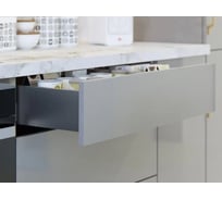 Выдвижной ящик GTV AXIS PRO push to open L-350 мм, низкий H-86 мм, антрацит PB-AXISPRO-P2O-KPL350A